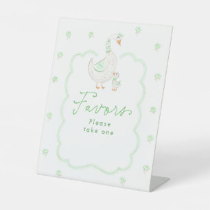 Silly Goose Green Baby Shower Favors Table Sign