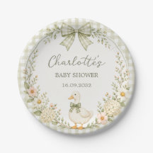 Silly Goose Green Gingham Baby Shower