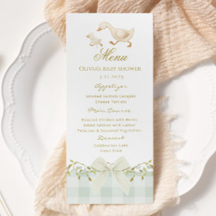 Silly Goose Green Gingham Menu