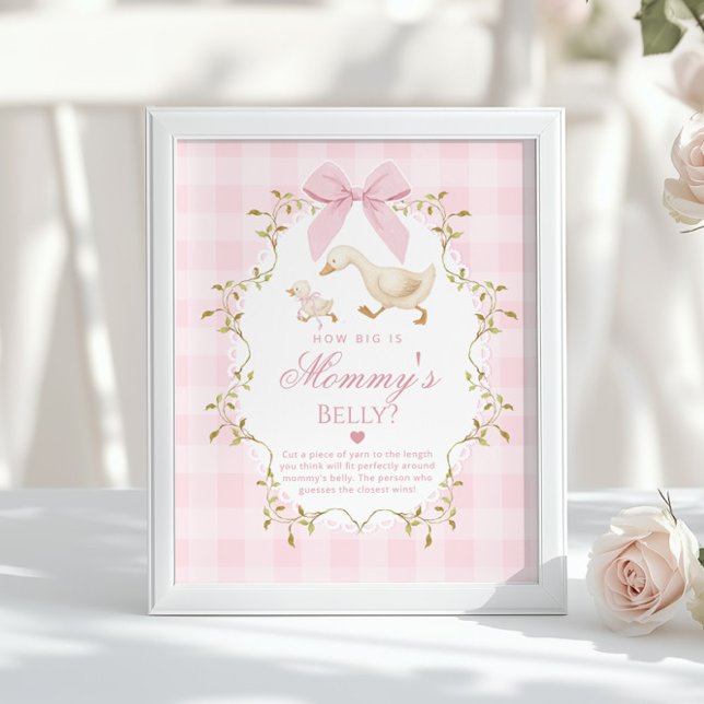 Silly Goose How big is mommys belly Pink Gingham Poster (Creator Uploaded)