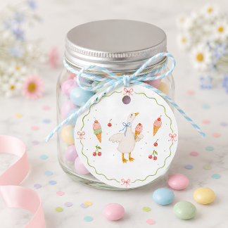 Silly Goose Ice Cream Social Baby Shower Favor Tag