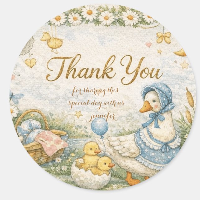 silly goose is on the way  classic round sticker (Creator Uploaded)