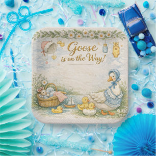 silly goose is on the way paper plates