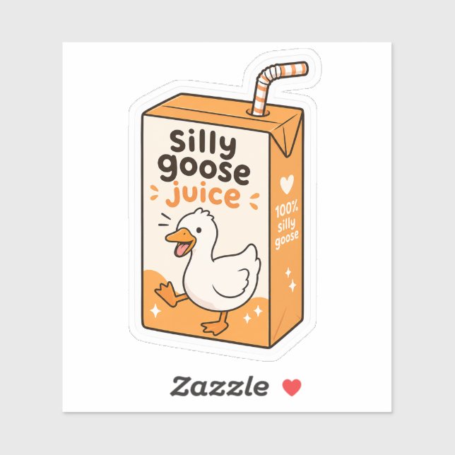 Silly Goose Juice Sticker Custom-Cut Vinyl Sticker (Sheet)