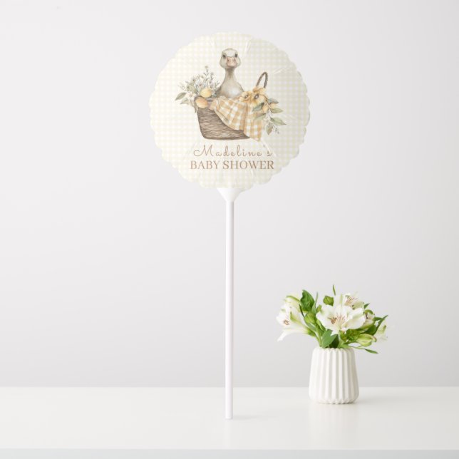 Silly Goose Lemon Baby Shower Balloon (In SItu)