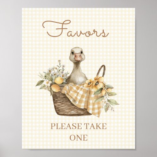 Silly Goose Lemon Baby Shower Favors Sign