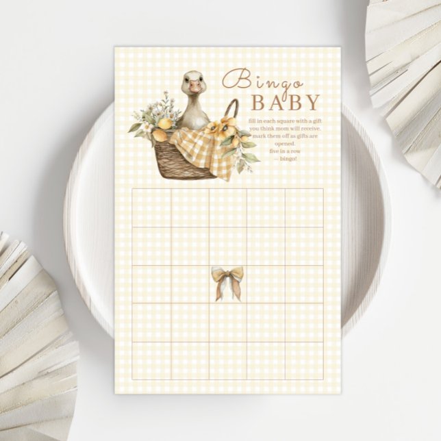 Silly Goose Lemon Watercolor Baby Shower Bingo (Creator Uploaded)