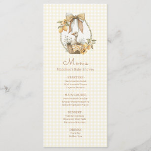 Silly Goose Lemon Watercolor Baby Shower  Menu