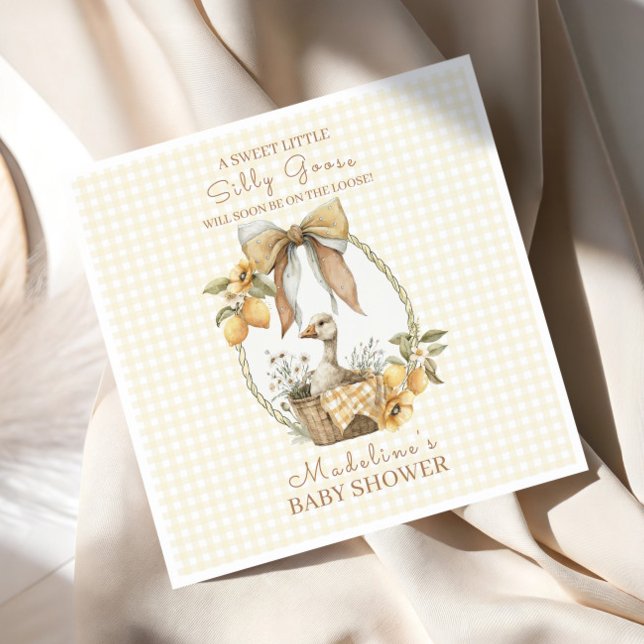 Silly Goose Lemon Watercolor Baby Shower Napkins (Creator Uploaded)