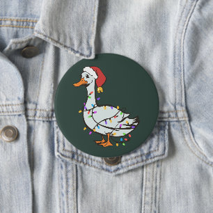 Silly Goose Light Christmas Funny Duck Xmas Lights Button