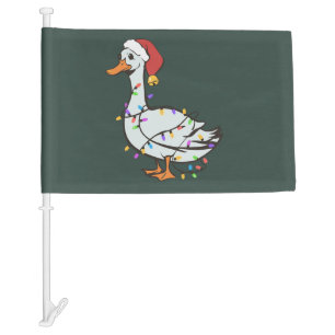 Silly Goose Light Christmas Funny Duck Xmas Lights Car Flag