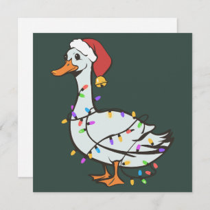 Silly Goose Light Christmas Funny Duck Xmas Lights Holiday Card