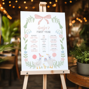 Silly Goose Milestone Sign Editable First Year