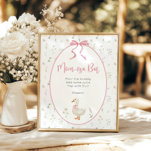 Silly Goose Momosa Bar Girl Baby Shower Poster
