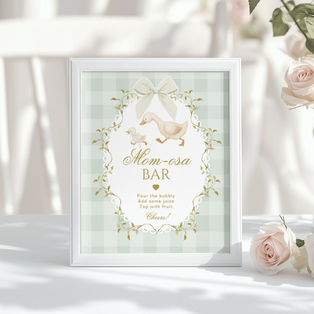 Silly Goose Momosa bar Green Gingham Poster (Creator Uploaded)