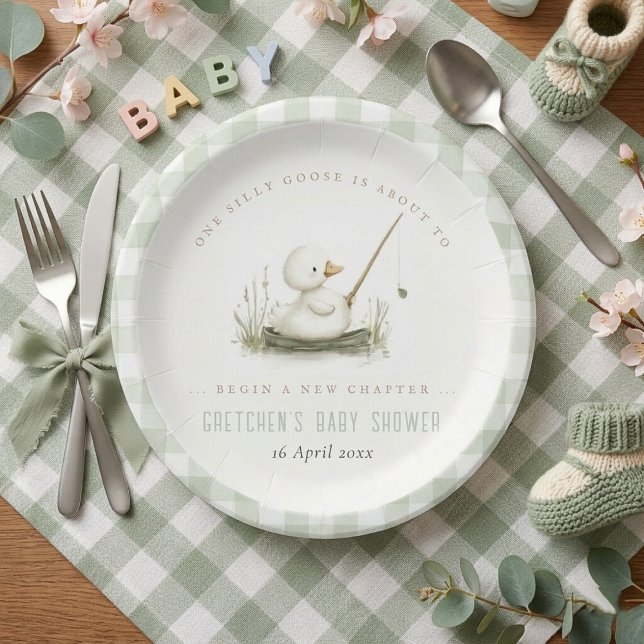 Silly Goose New Chapter Spring Baby Shower  Paper Plates (Silly Goose New Chapter Spring Baby Shower Paper Plates)