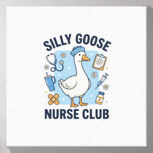 Silly Goose Nurse Club Funny Nurse Vector Design_1 Canvas Photo Tile