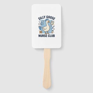 Silly Goose Nurse Club Funny Nurse Vector Design_1 Hand Fan