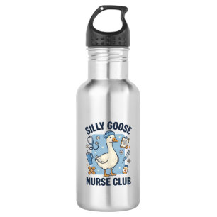 Silly Goose Nurse Club Funny Nurse Vector Design_1 Stainless Steel Water Bottle