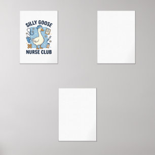 Silly Goose Nurse Club Funny Nurse Vector Design_1 Wall Art Sets