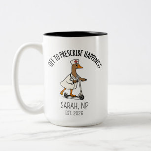 Silly Goose Nurse Practitioner Mug, Funny NP Gradu Two-Tone Coffee Mug