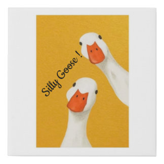 Silly Goose Nursery Wall Art - Funny Yellow Animal