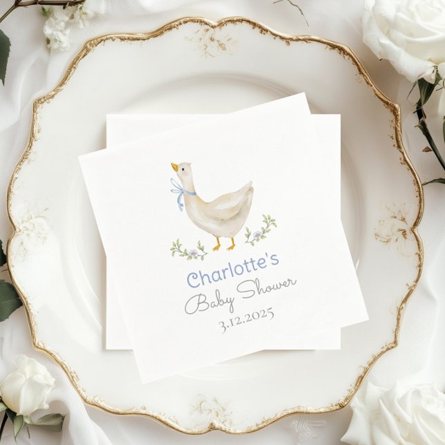 Silly Goose on the loose Baby Boy Shower Napkins (Creator Uploaded)