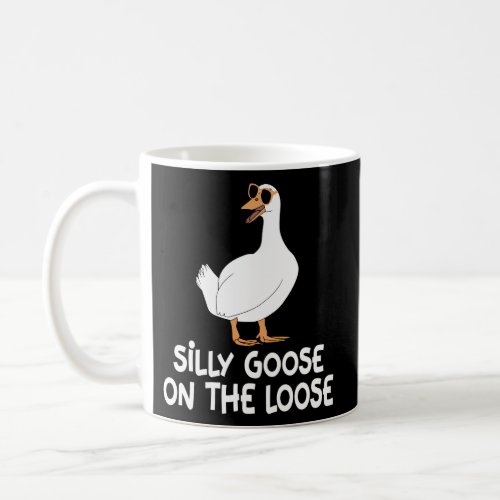 Silly Goose On The Loose Bird Black Glasses Coffee Mug