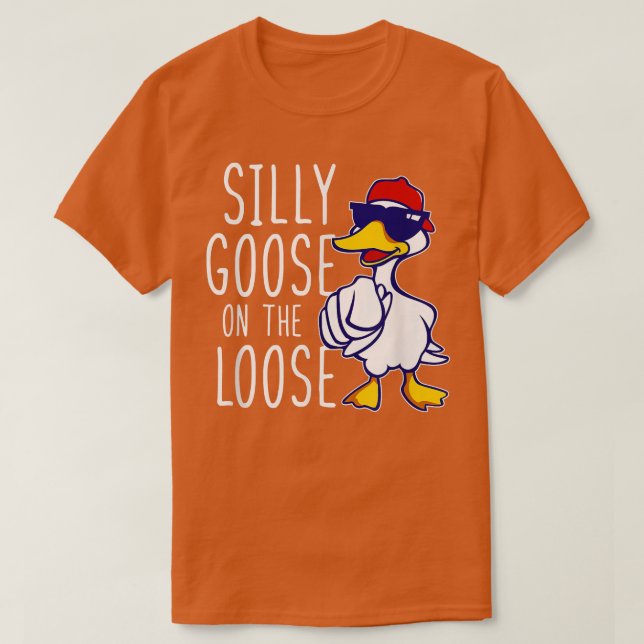 Silly Goose On The Loose Funny Boys Girls Kids Tee (Design Front)
