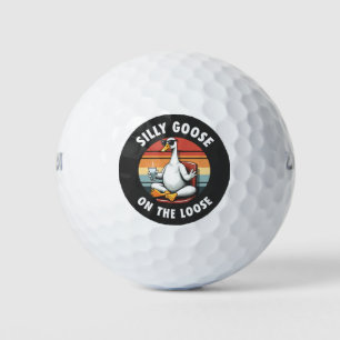 Silly Goose on the Loose Meditation Yoga Retro Golf Balls