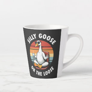 Silly Goose on the Loose Meditation Yoga Retro Latte Mug