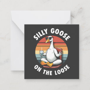 Silly Goose on the Loose Meditation Yoga Retro Note Card