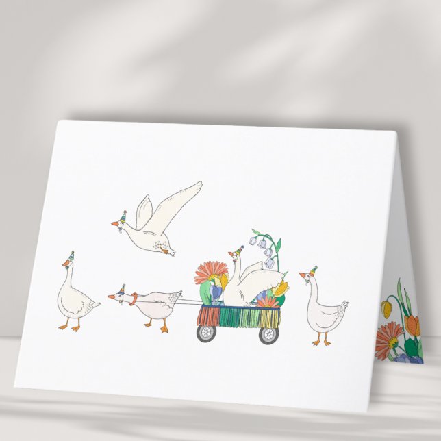 Silly Goose Parade Blank Letterpress Thank You Card (Creator Uploaded)
