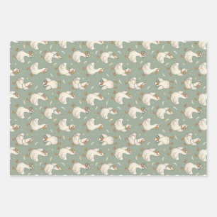 Silly Goose Party Parade Funny Birthday Wrapping Paper Sheets