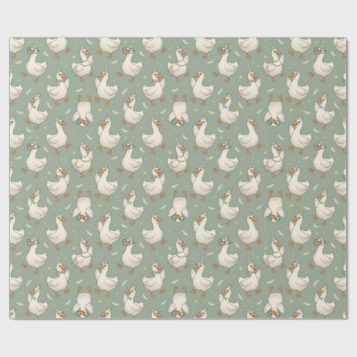 Silly Goose Party Parade – Funny Duck Patter Wrapping Paper