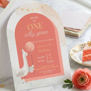 Silly Goose Personalized First Birthday Invitation