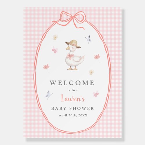 Silly Goose Pink Baby girl Baby shower Welcome Foam Board