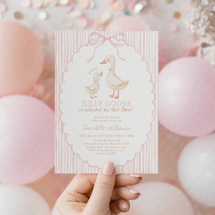 Silly Goose Pink Baby Girl Shower Invitation