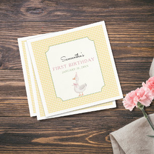 Silly Goose Pink Balloons Birthday Napkins
