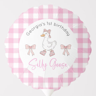 Silly Goose Pink Birthday Balloon