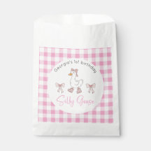 Silly Goose Pink Birthday Favor Bag