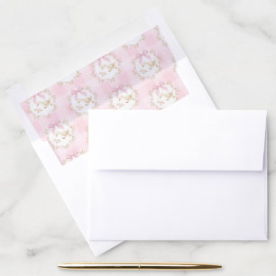 Silly Goose Pink Bow Whimsical Preppy Gingham Envelope Liner
