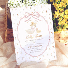 Silly Goose Pink Bow Wildflower Baby Shower