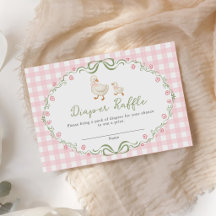 Silly Goose Pink Floral Baby Shower Diaper Raffle
