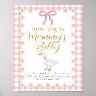 Silly Goose Pink Gingham Baby Shower Belly Guess Poster