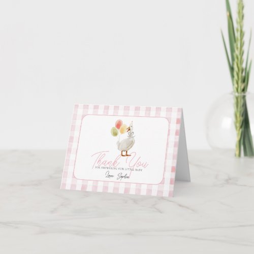 Silly Goose Pink Gingham Baby Shower