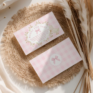Silly Goose Pink Gingham Books for baby Enclosure Card