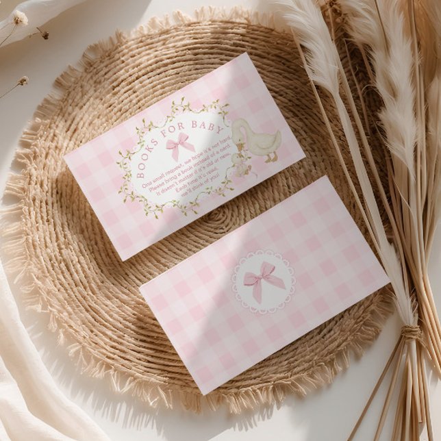 Silly Goose Pink Gingham Books for baby Enclosure Card (Creator Uploaded)