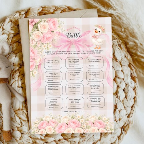 Silly Goose Pink Gingham Bow Floral Baby Battle