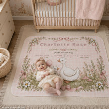 Silly Goose Pink Gingham Personalized Baby Blanket